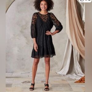 NWT Sundance Black Lace Long Sleeve Dress Sz XL